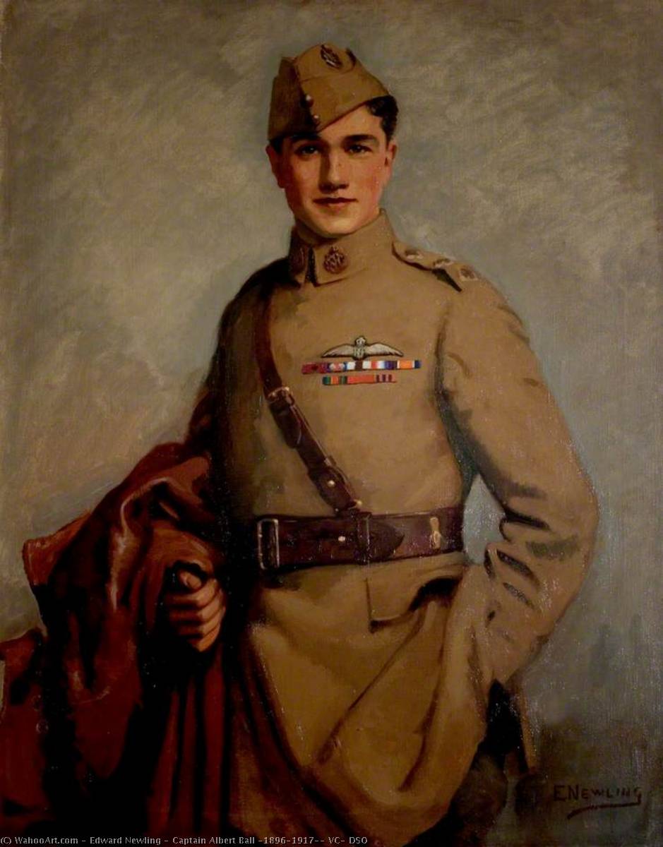 Wikioo.org - The Encyclopedia of Fine Arts - Painting, Artwork by Edward Newling - Captain Albert Ball (1896–1917), VC, DSO