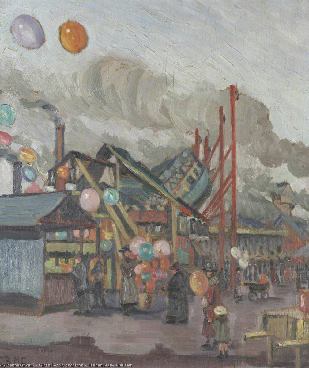Wikioo.org - The Encyclopedia of Fine Arts - Painting, Artwork by Eileen Bessie Anderson - Balloon Stall, Hull Fair