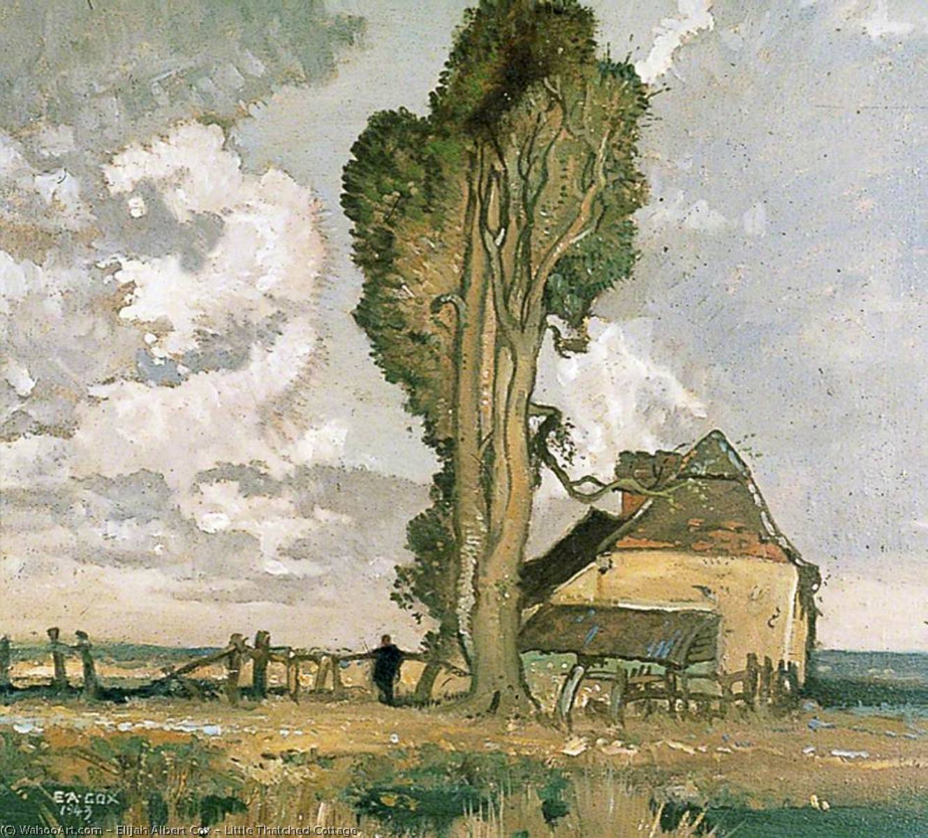 Wikioo.org - The Encyclopedia of Fine Arts - Painting, Artwork by Elijah Albert Cox - Little Thatched Cottage