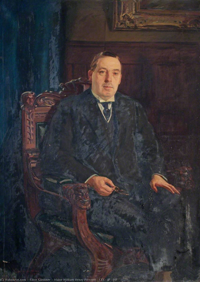 Wikioo.org - The Encyclopedia of Fine Arts - Painting, Artwork by Clive Gardiner - Major William Henry Prescott, CBE, JP, MP