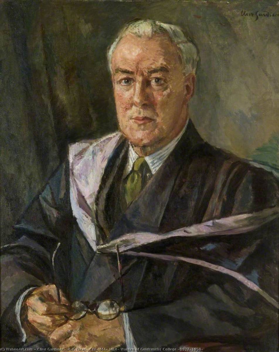 Wikioo.org - The Encyclopedia of Fine Arts - Painting, Artwork by Clive Gardiner - A. E. Dean, CBE, MA, MLit, Warden of Goldsmiths College (1927–1950)