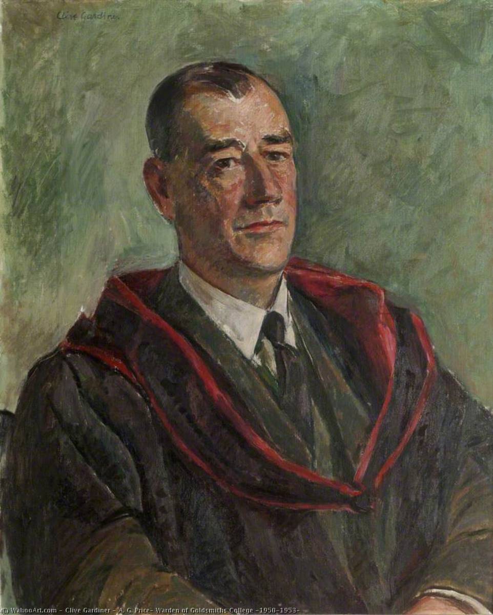 Wikioo.org - The Encyclopedia of Fine Arts - Painting, Artwork by Clive Gardiner - A. G. Price, Warden of Goldsmiths College (1950–1953)