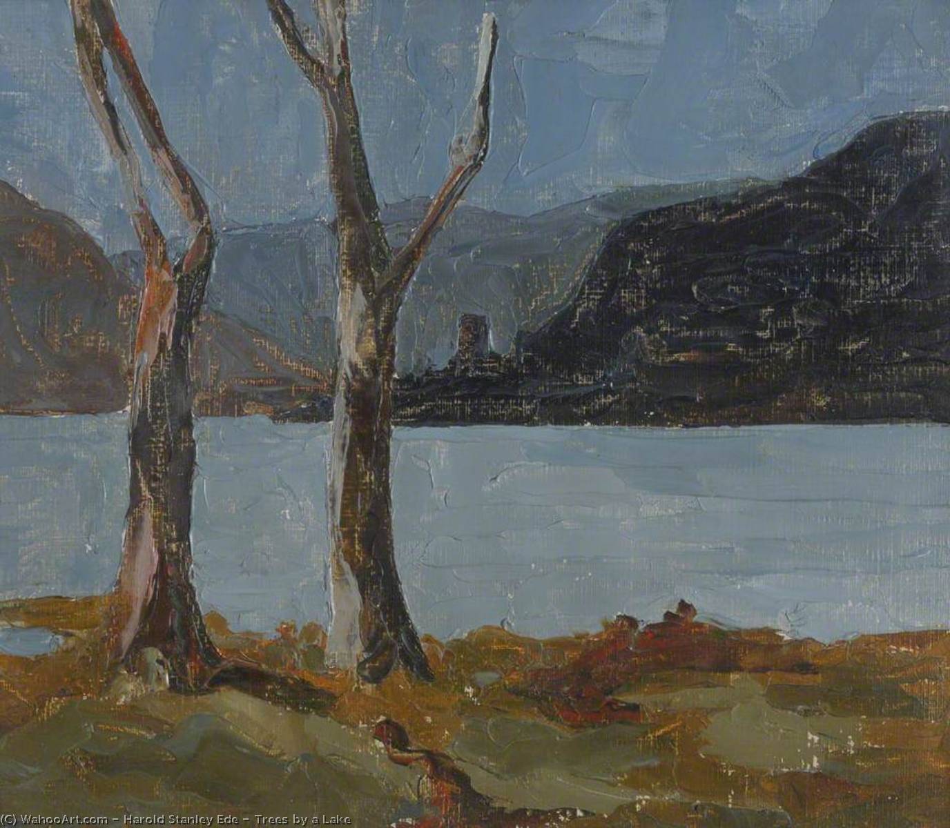 Wikioo.org - The Encyclopedia of Fine Arts - Painting, Artwork by Harold Stanley Ede - Trees by a Lake