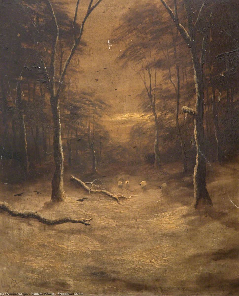 Wikioo.org - The Encyclopedia of Fine Arts - Painting, Artwork by William Pitman - Woodland Scene