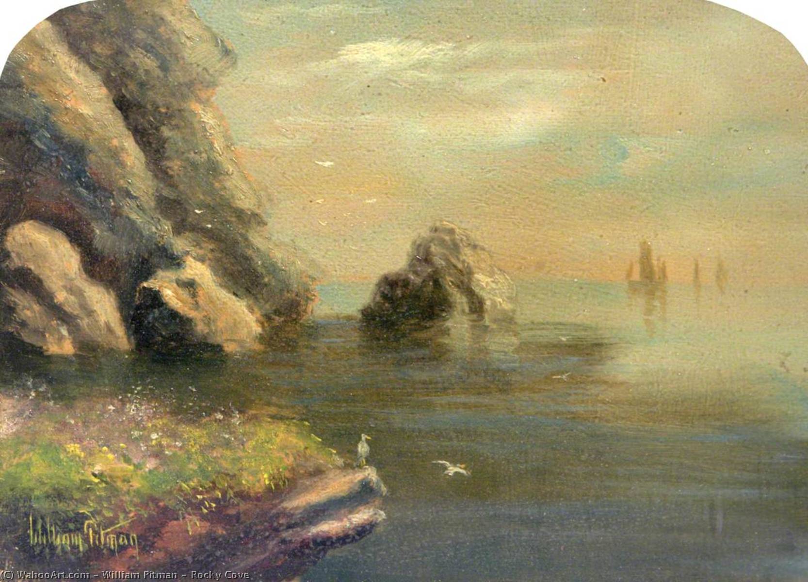 Wikioo.org - The Encyclopedia of Fine Arts - Painting, Artwork by William Pitman - Rocky Cove