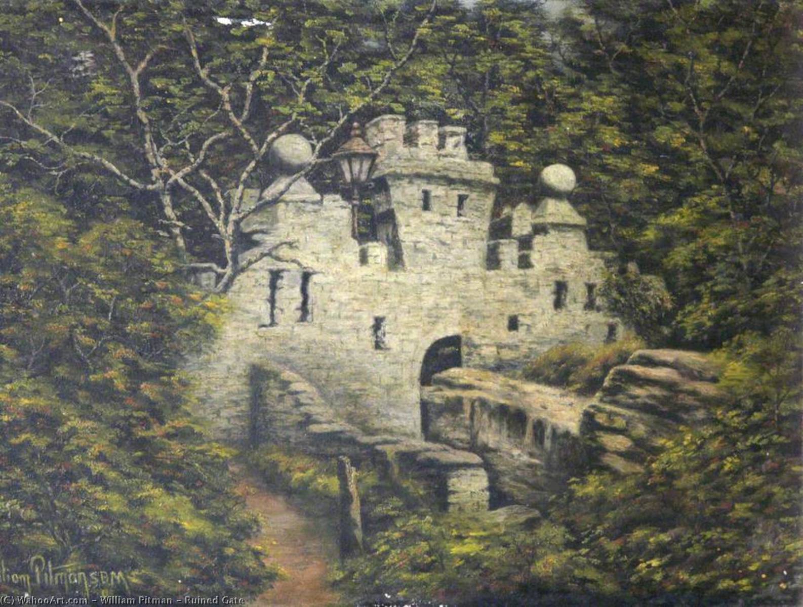 Wikioo.org - The Encyclopedia of Fine Arts - Painting, Artwork by William Pitman - Ruined Gate