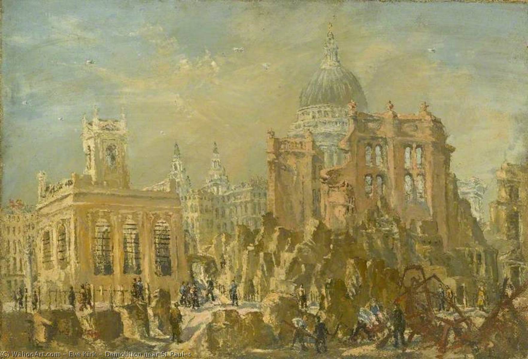 Wikioo.org - The Encyclopedia of Fine Arts - Painting, Artwork by Eve Kirk - Demolition near St Paul's