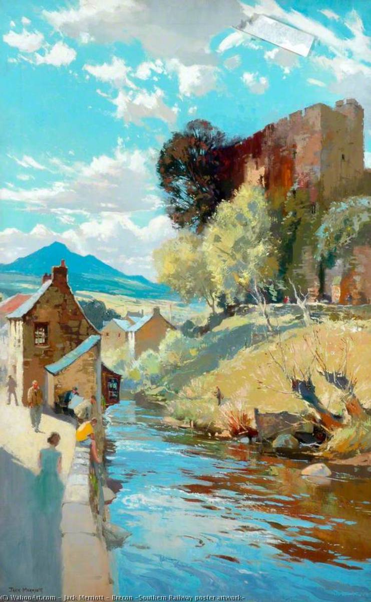 Wikioo.org - The Encyclopedia of Fine Arts - Painting, Artwork by Jack Merriott - Brecon (Southern Railway poster artwork)