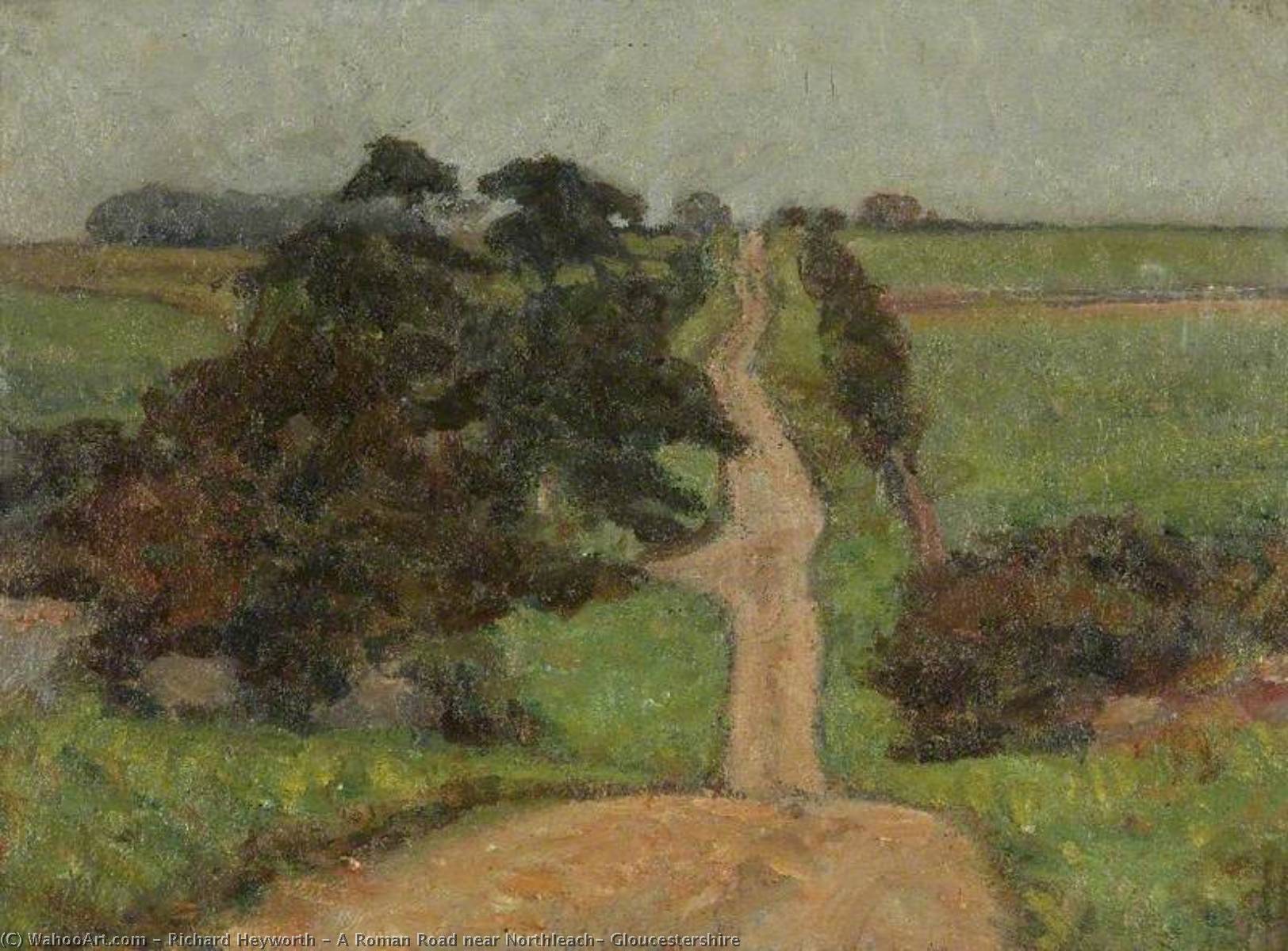 Wikioo.org - The Encyclopedia of Fine Arts - Painting, Artwork by Richard Heyworth - A Roman Road near Northleach, Gloucestershire