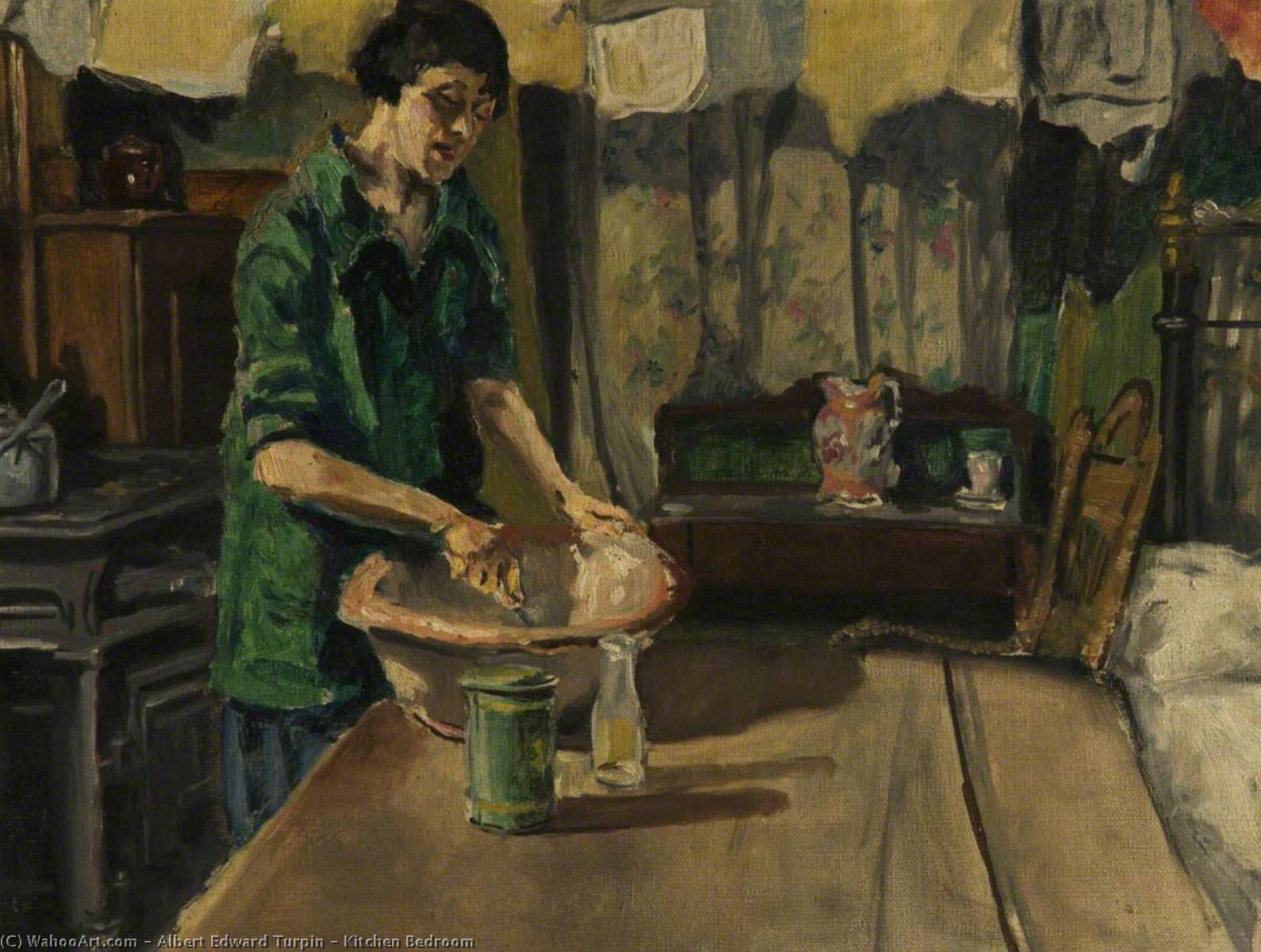 Wikioo.org - The Encyclopedia of Fine Arts - Painting, Artwork by Albert Edward Turpin - Kitchen Bedroom