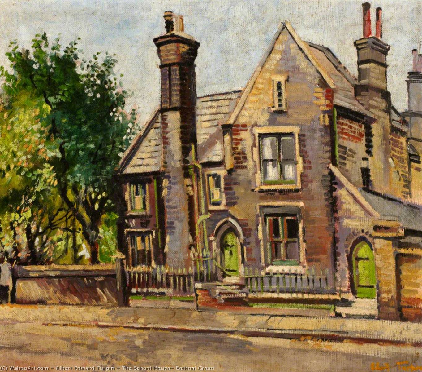 Wikioo.org - The Encyclopedia of Fine Arts - Painting, Artwork by Albert Edward Turpin - The School House, Bethnal Green