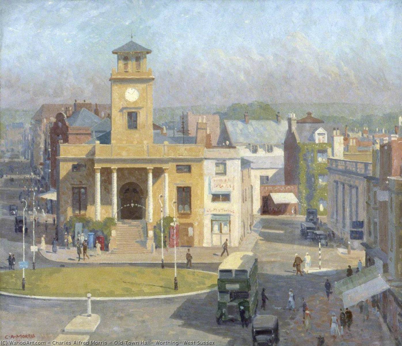 Wikioo.org - The Encyclopedia of Fine Arts - Painting, Artwork by Charles Alfred Morris - Old Town Hall, Worthing, West Sussex