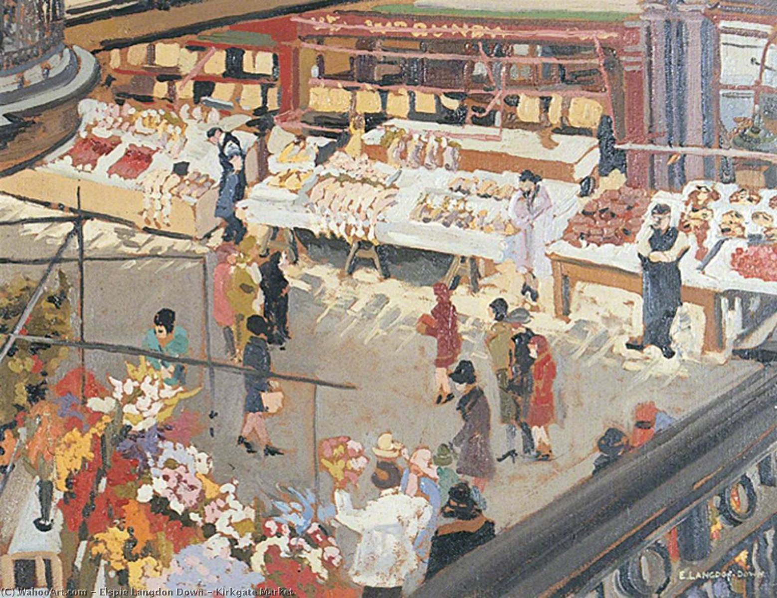 WikiOO.org - Encyclopedia of Fine Arts - Maalaus, taideteos Elspie Langdon Down - Kirkgate Market