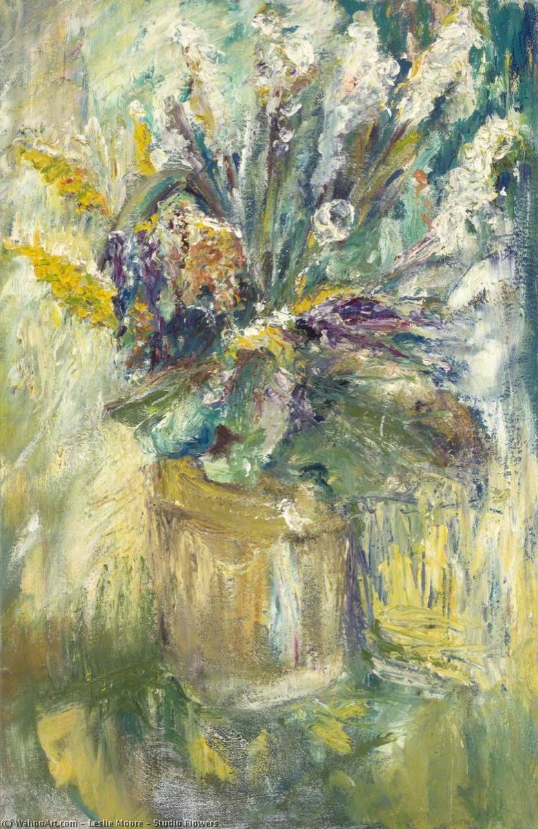 Wikioo.org - The Encyclopedia of Fine Arts - Painting, Artwork by Leslie Moore - Studio Flowers