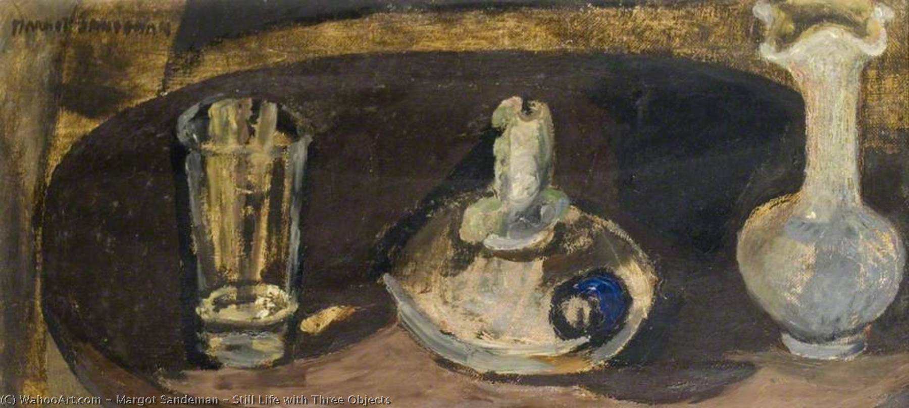 Wikioo.org - The Encyclopedia of Fine Arts - Painting, Artwork by Margot Sandeman - Still Life with Three Objects