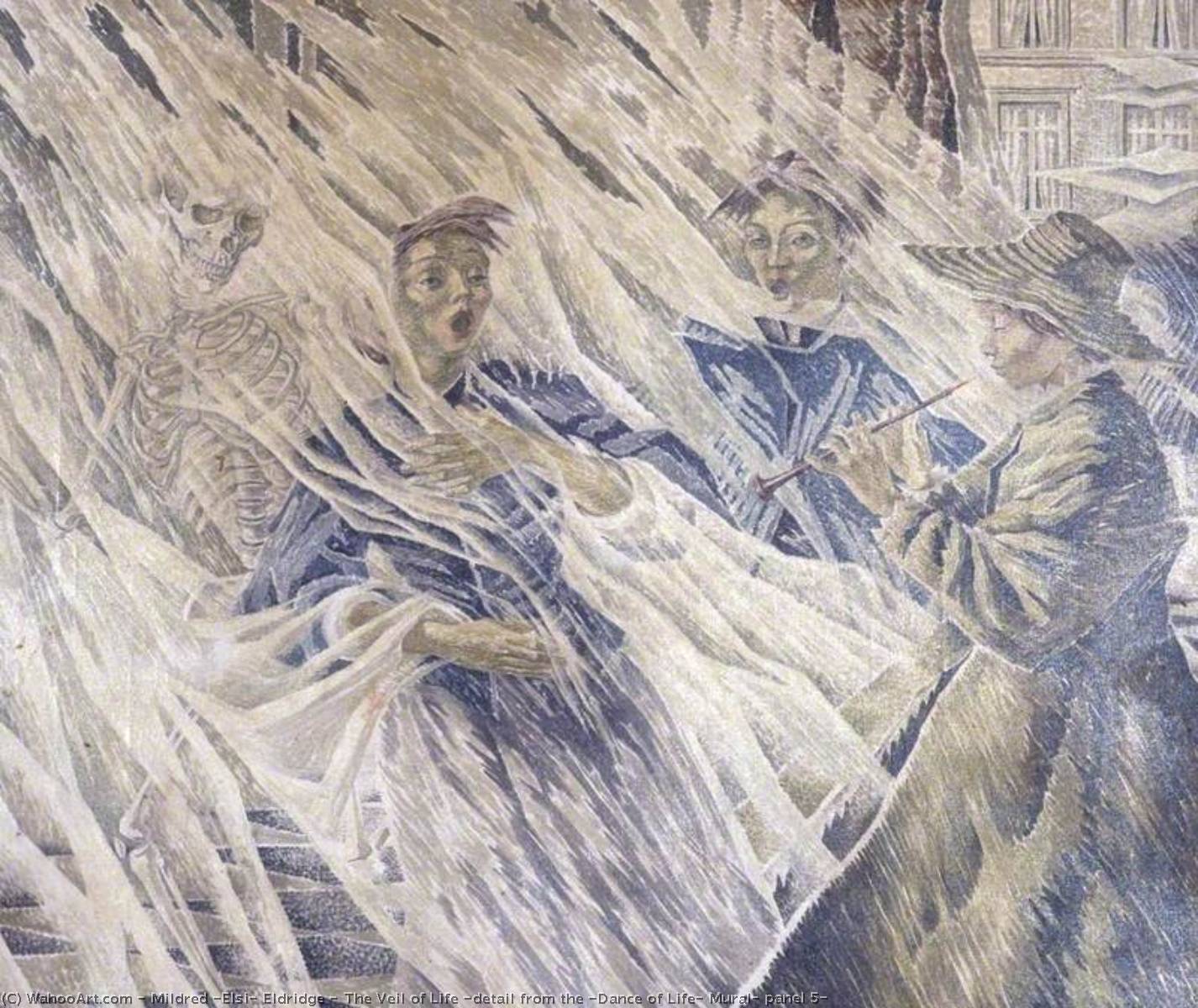 Wikioo.org - The Encyclopedia of Fine Arts - Painting, Artwork by Mildred (Elsi) Eldridge - The Veil of Life (detail from the 'Dance of Life' Mural, panel 5)