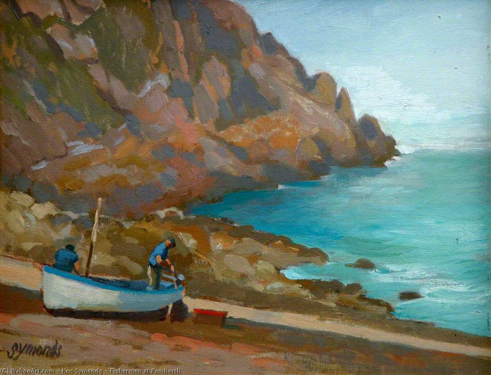 Wikioo.org - The Encyclopedia of Fine Arts - Painting, Artwork by Ken Symonds - Fishermen at Pemberth