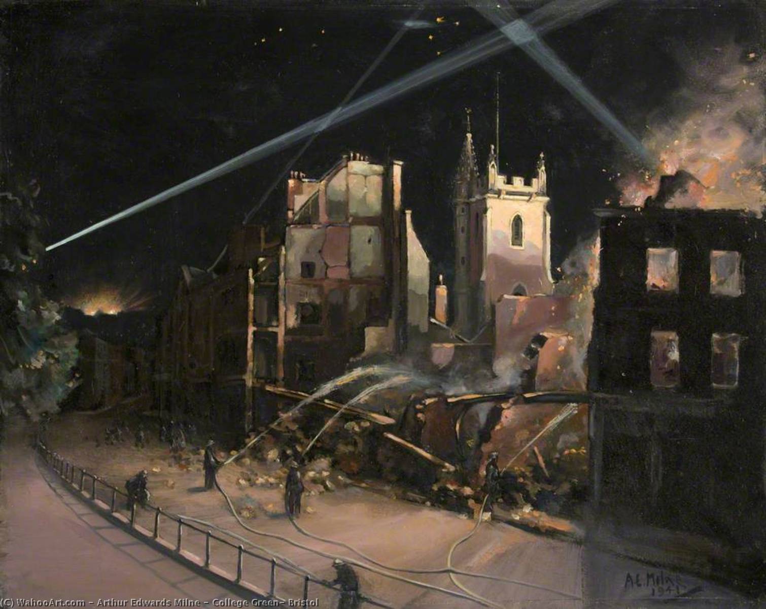 Wikioo.org - The Encyclopedia of Fine Arts - Painting, Artwork by Arthur Edwards Milne - College Green, Bristol