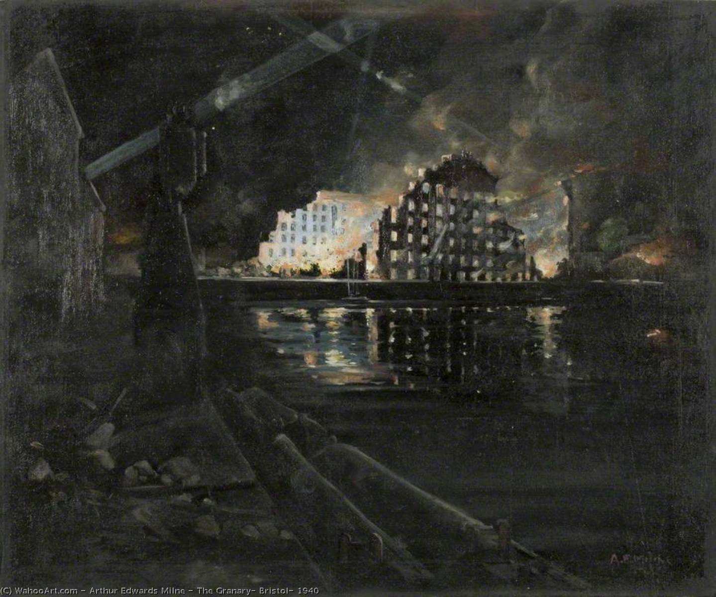 Wikioo.org - The Encyclopedia of Fine Arts - Painting, Artwork by Arthur Edwards Milne - The Granary, Bristol, 1940