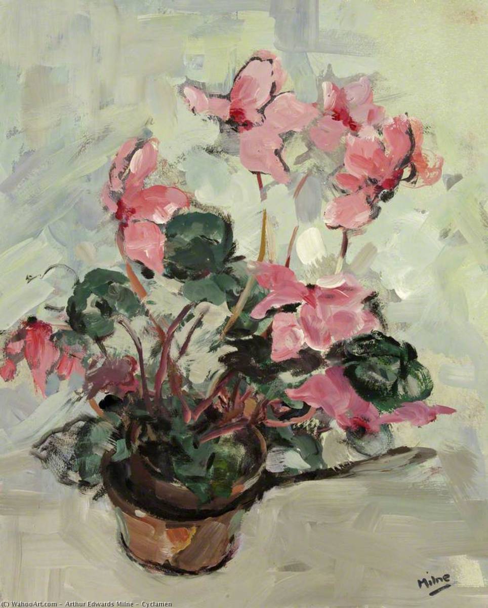Wikioo.org - The Encyclopedia of Fine Arts - Painting, Artwork by Arthur Edwards Milne - Cyclamen