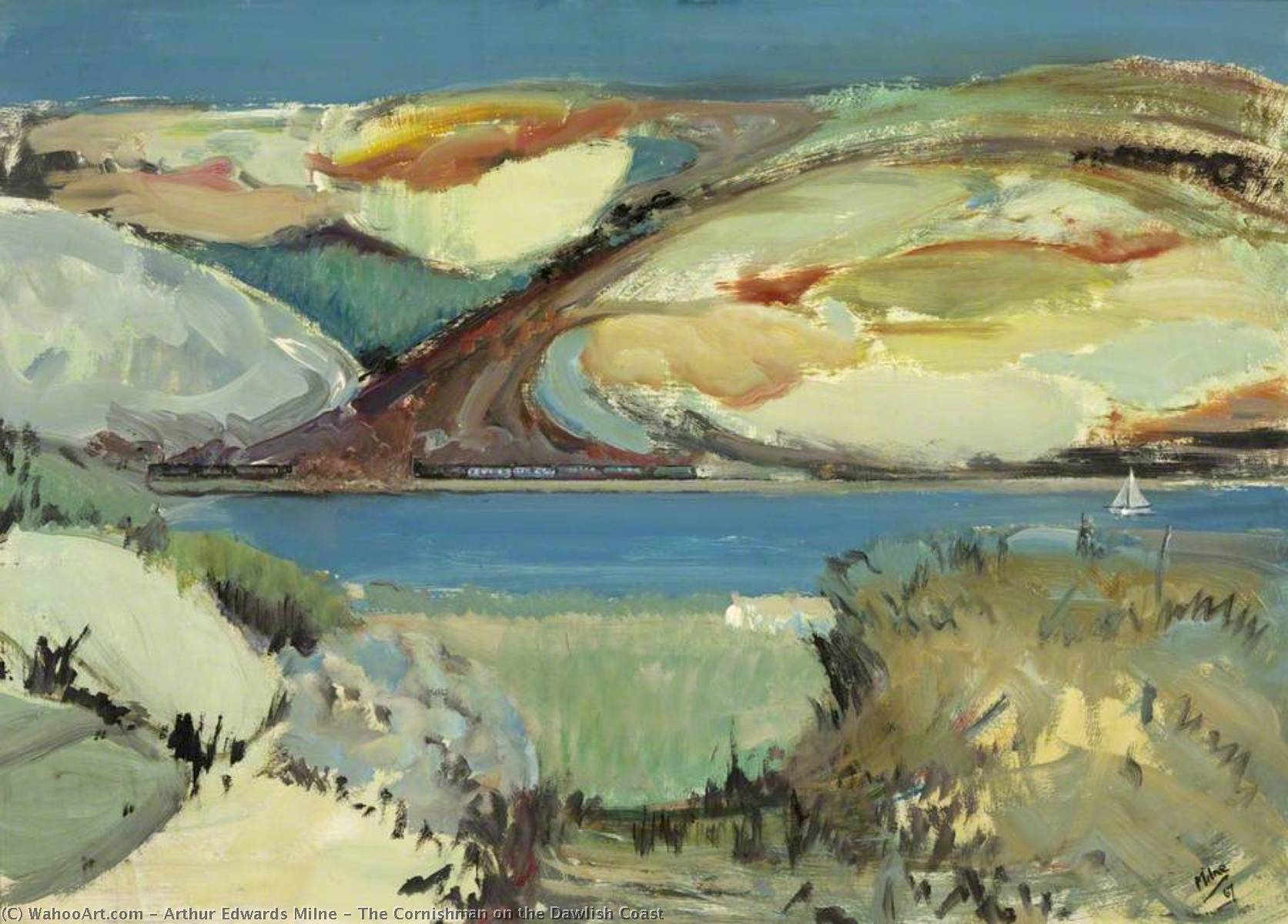 Wikioo.org - The Encyclopedia of Fine Arts - Painting, Artwork by Arthur Edwards Milne - The Cornishman on the Dawlish Coast