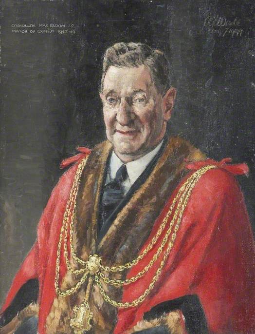 Wikioo.org - The Encyclopedia of Fine Arts - Painting, Artwork by Albert Edward Wade - Councillor Max Bloom, JP, Mayor of Grimsby (1943–1944)