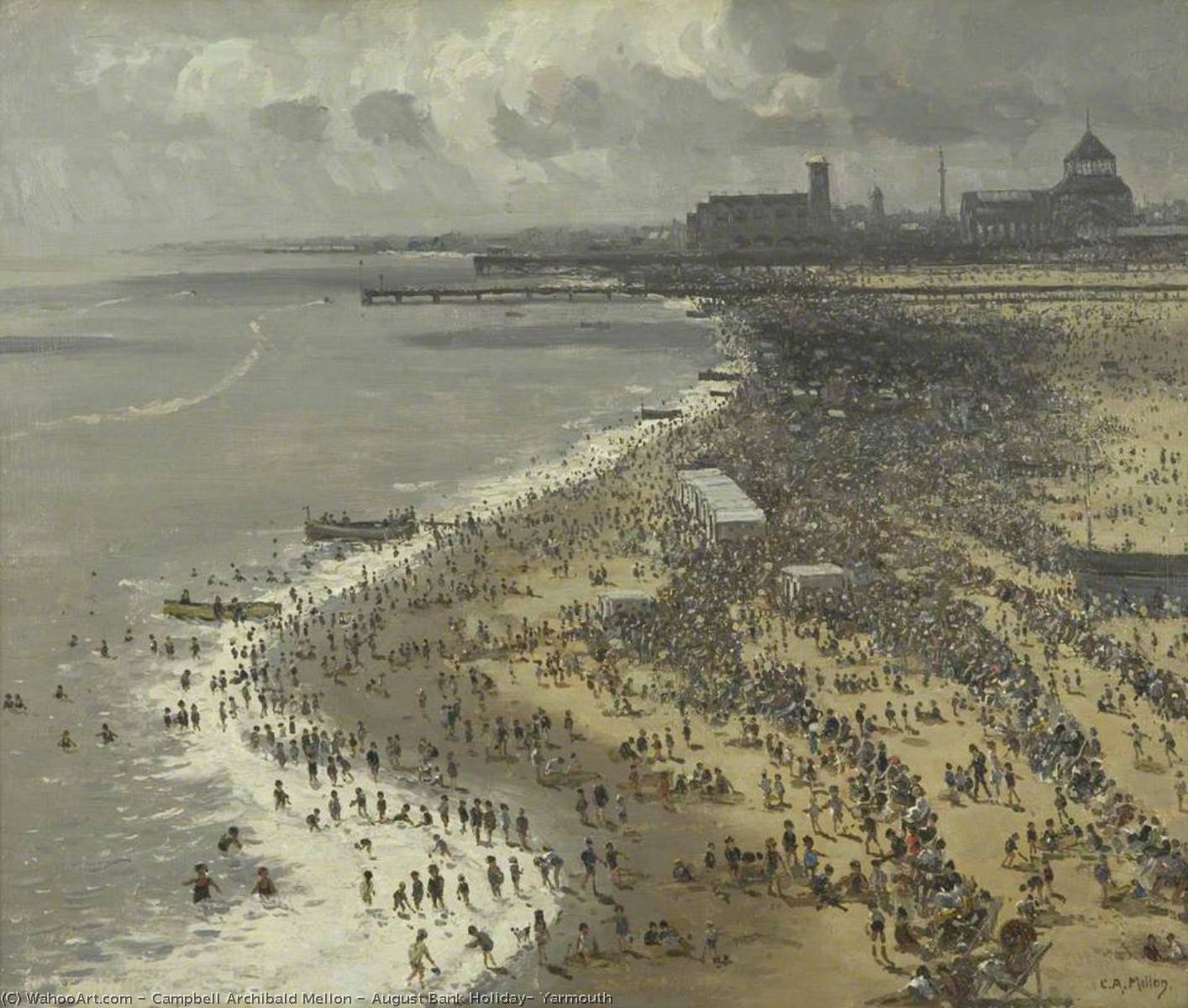 Wikioo.org - The Encyclopedia of Fine Arts - Painting, Artwork by Campbell Archibald Mellon - August Bank Holiday, Yarmouth