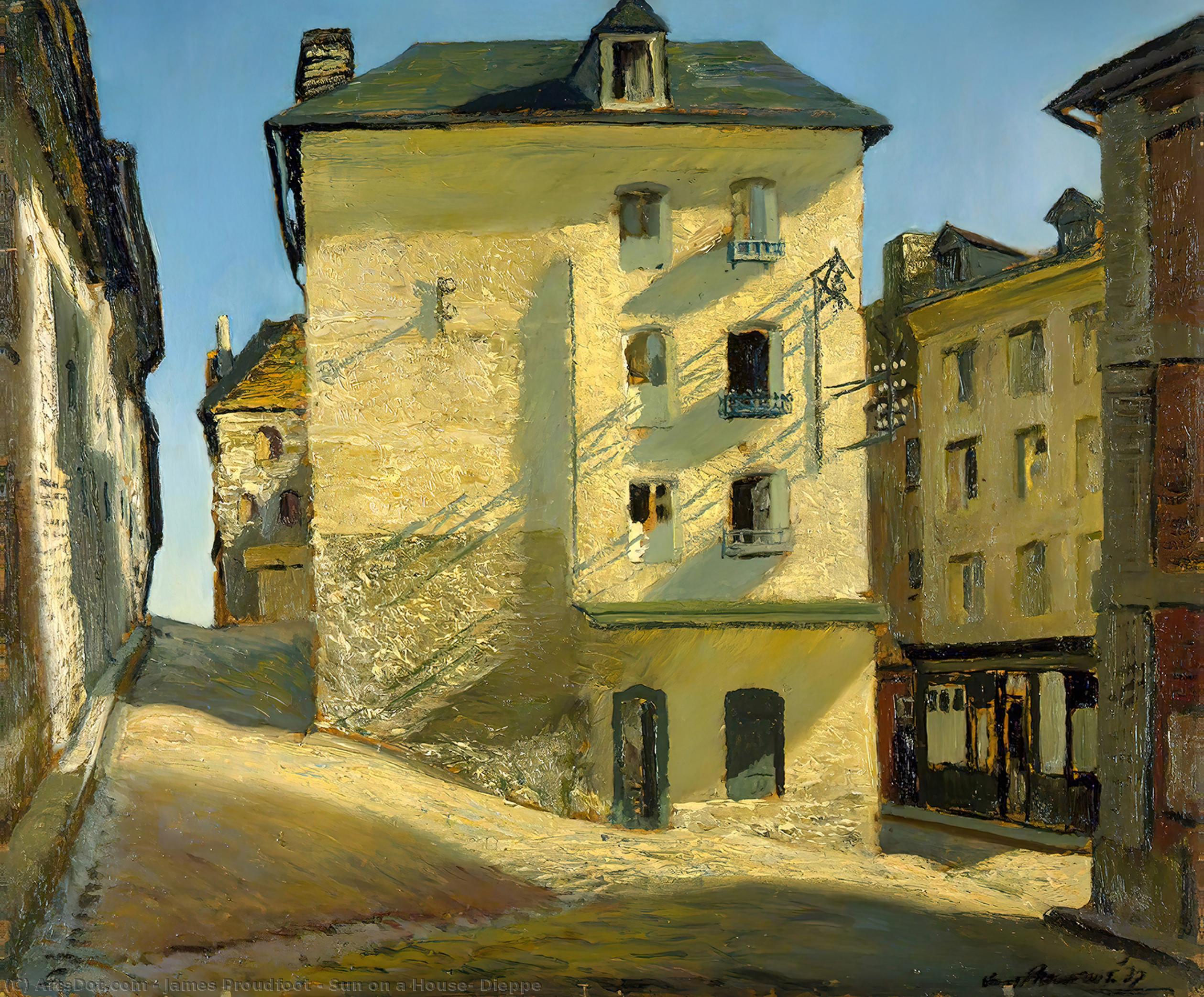 WikiOO.org - Encyclopedia of Fine Arts - Maalaus, taideteos James Proudfoot - Sun on a House, Dieppe