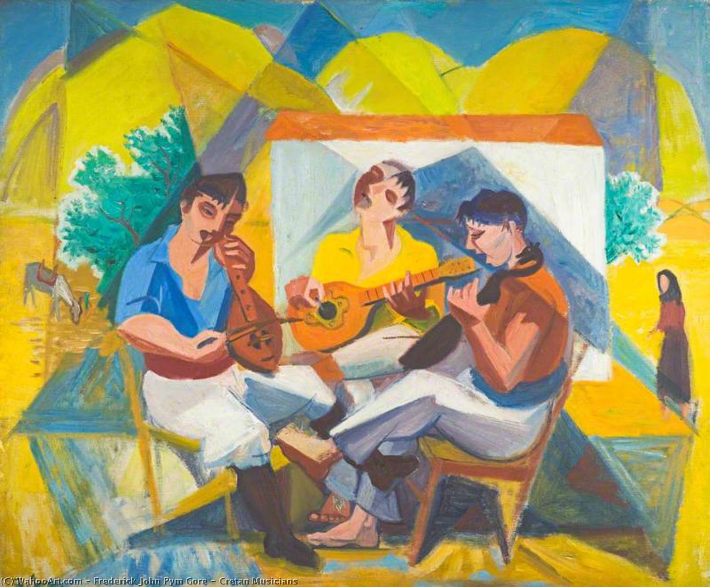 Wikioo.org - The Encyclopedia of Fine Arts - Painting, Artwork by Frederick John Pym Gore - Cretan Musicians
