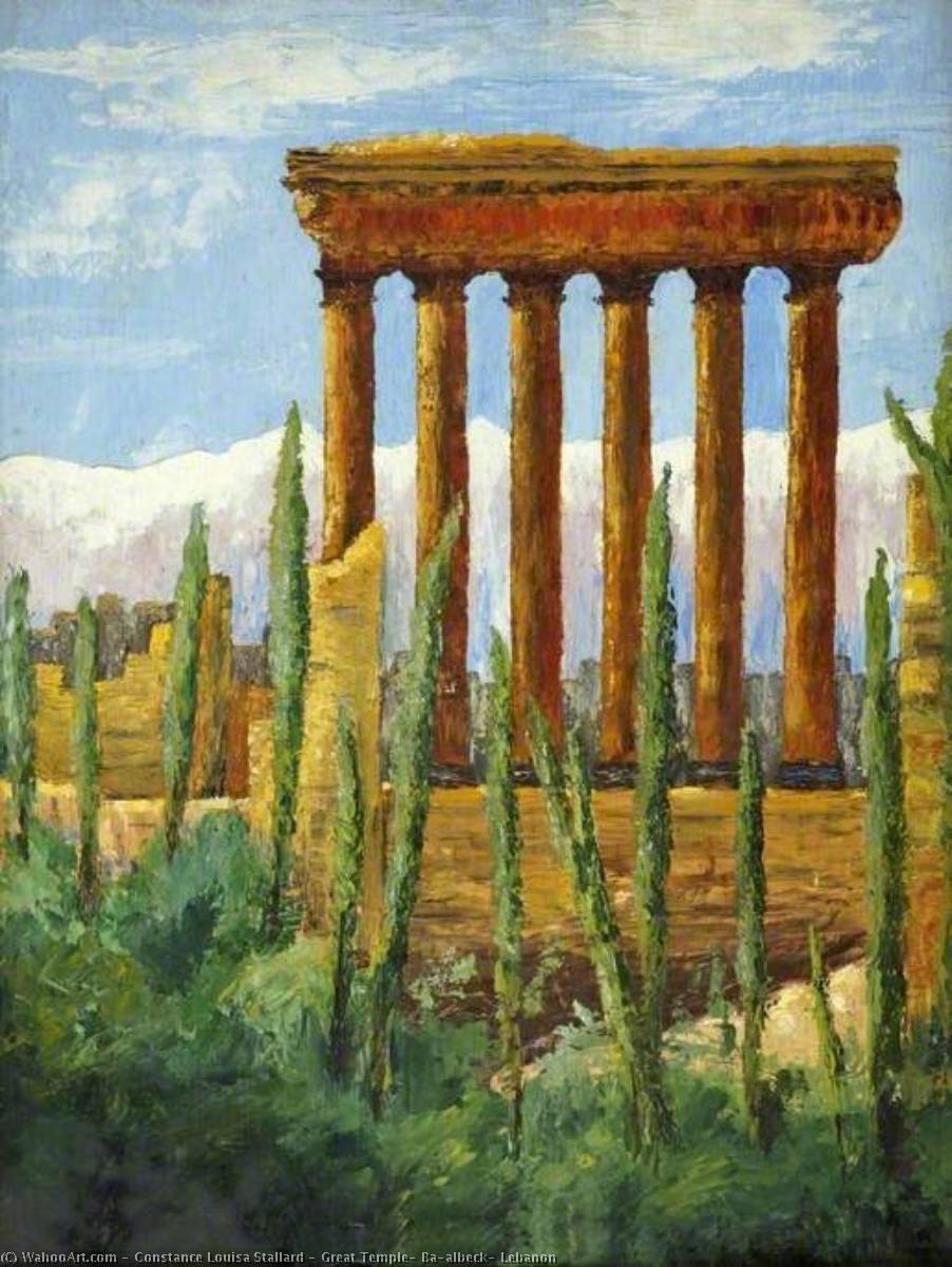 Wikioo.org - The Encyclopedia of Fine Arts - Painting, Artwork by Constance Louisa Stallard - Great Temple, Ba'albeck, Lebanon