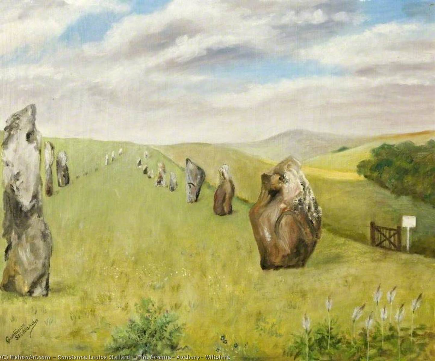 Wikioo.org - The Encyclopedia of Fine Arts - Painting, Artwork by Constance Louisa Stallard - The Avenue, Avebury, Wiltshire