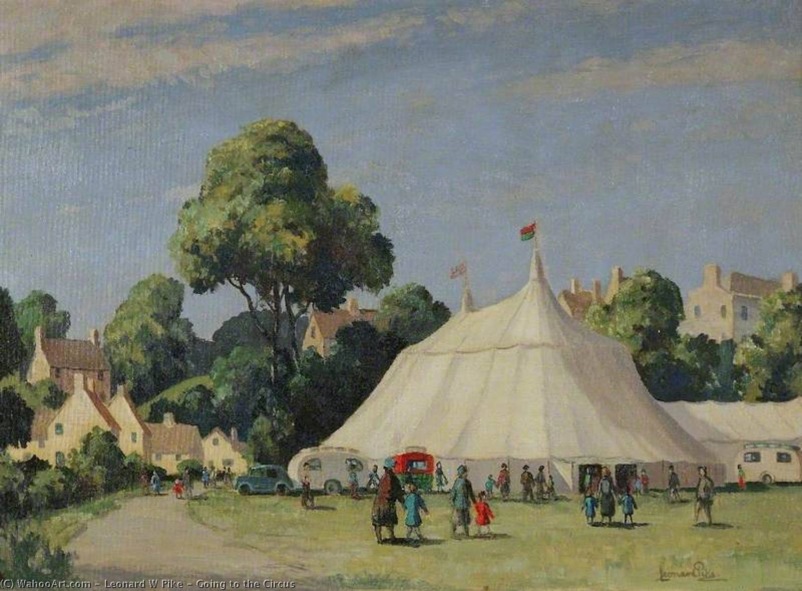 Wikioo.org - The Encyclopedia of Fine Arts - Painting, Artwork by Leonard W Pike - Going to the Circus