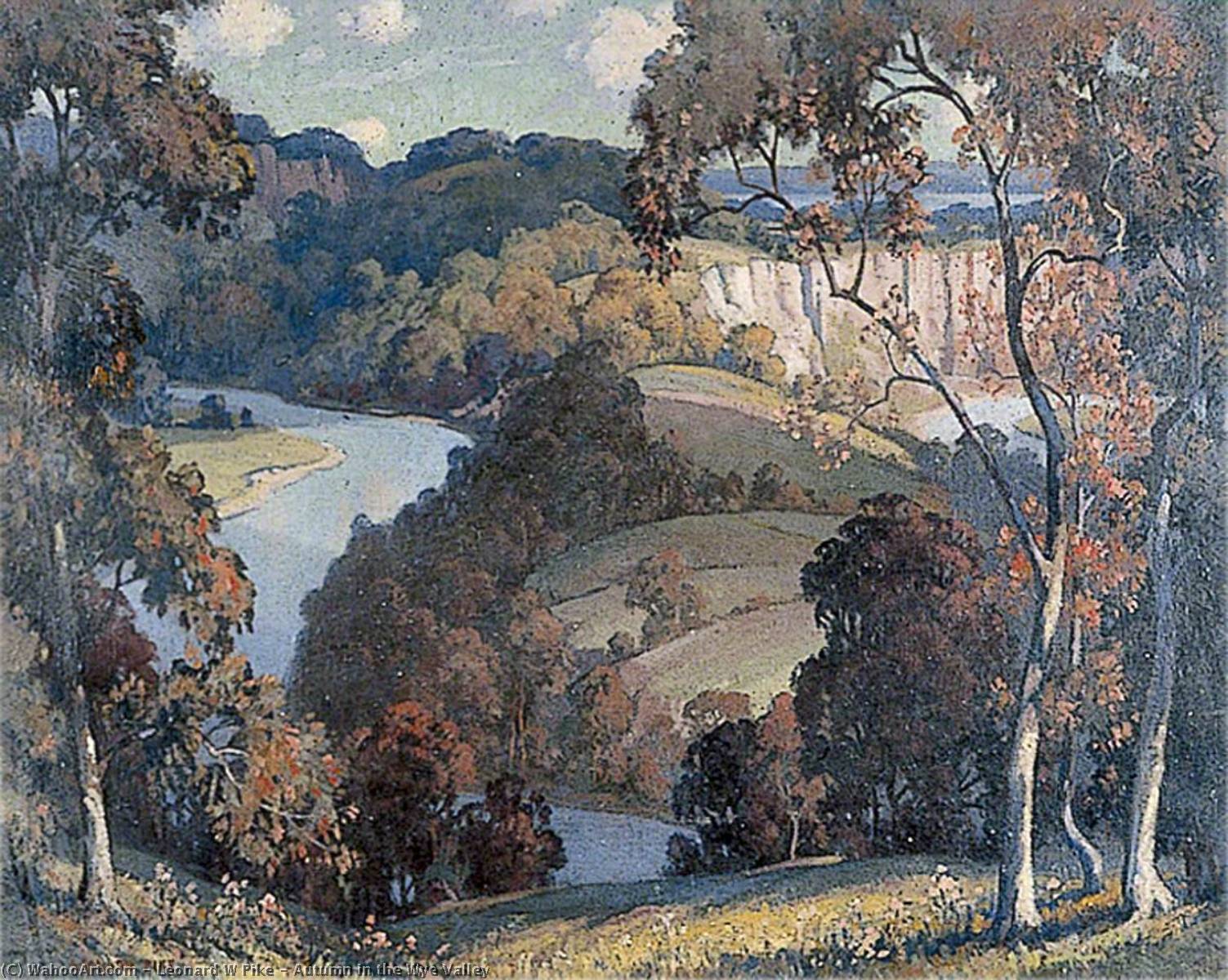 Wikioo.org - The Encyclopedia of Fine Arts - Painting, Artwork by Leonard W Pike - Autumn in the Wye Valley