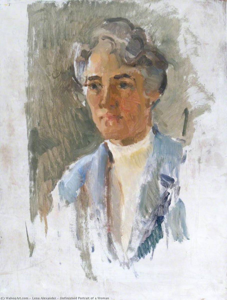 WikiOO.org - Encyclopedia of Fine Arts - Lukisan, Artwork Lena Alexander - Unfinished Portrait of a Woman