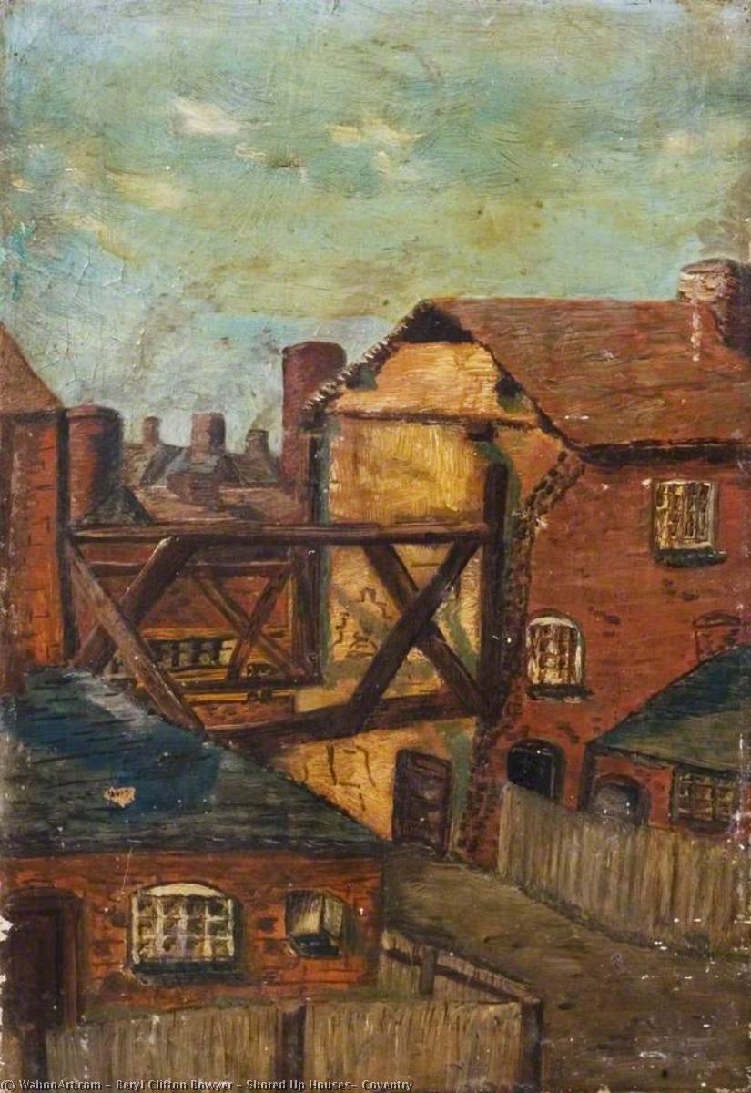 Wikioo.org - The Encyclopedia of Fine Arts - Painting, Artwork by Beryl Clifton Bowyer - Shored Up Houses, Coventry