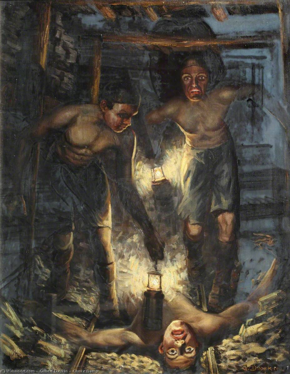 Wikioo.org - The Encyclopedia of Fine Arts - Painting, Artwork by Gilbert Daykin - Choke Damp