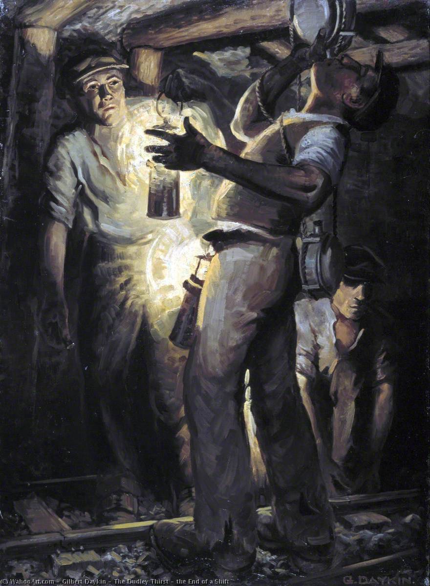 Wikioo.org - The Encyclopedia of Fine Arts - Painting, Artwork by Gilbert Daykin - The Dudley Thirst – the End of a Shift