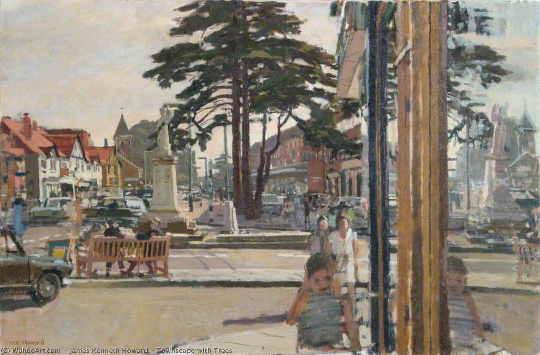 Wikioo.org - The Encyclopedia of Fine Arts - Painting, Artwork by James Kenneth Howard - Townscape with Trees