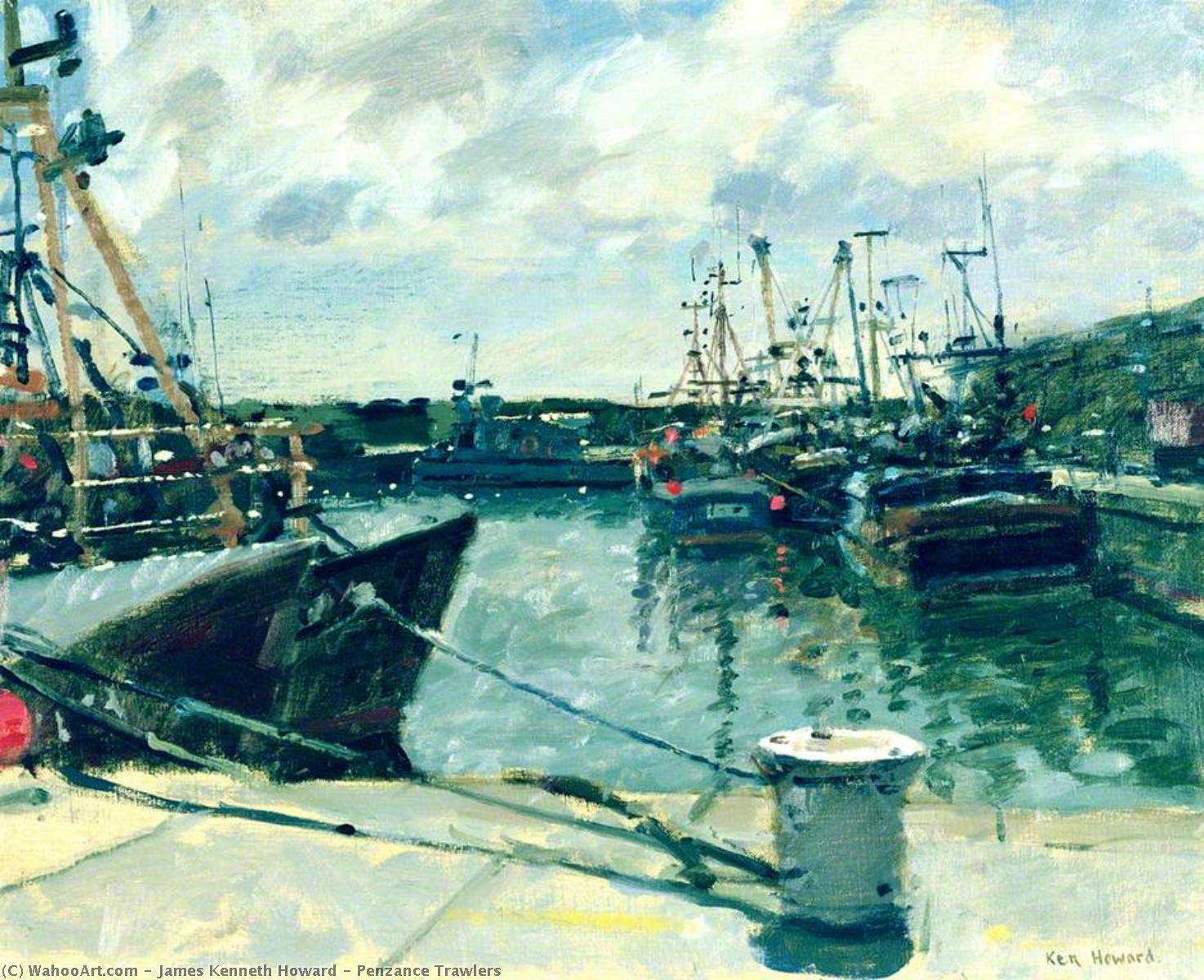 Wikioo.org - The Encyclopedia of Fine Arts - Painting, Artwork by James Kenneth Howard - Penzance Trawlers