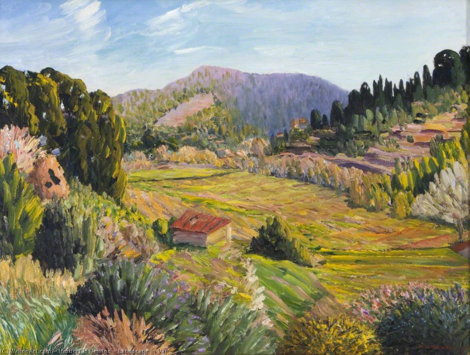 Wikioo.org - The Encyclopedia of Fine Arts - Painting, Artwork by Herbert H Newton - Landscape in Var