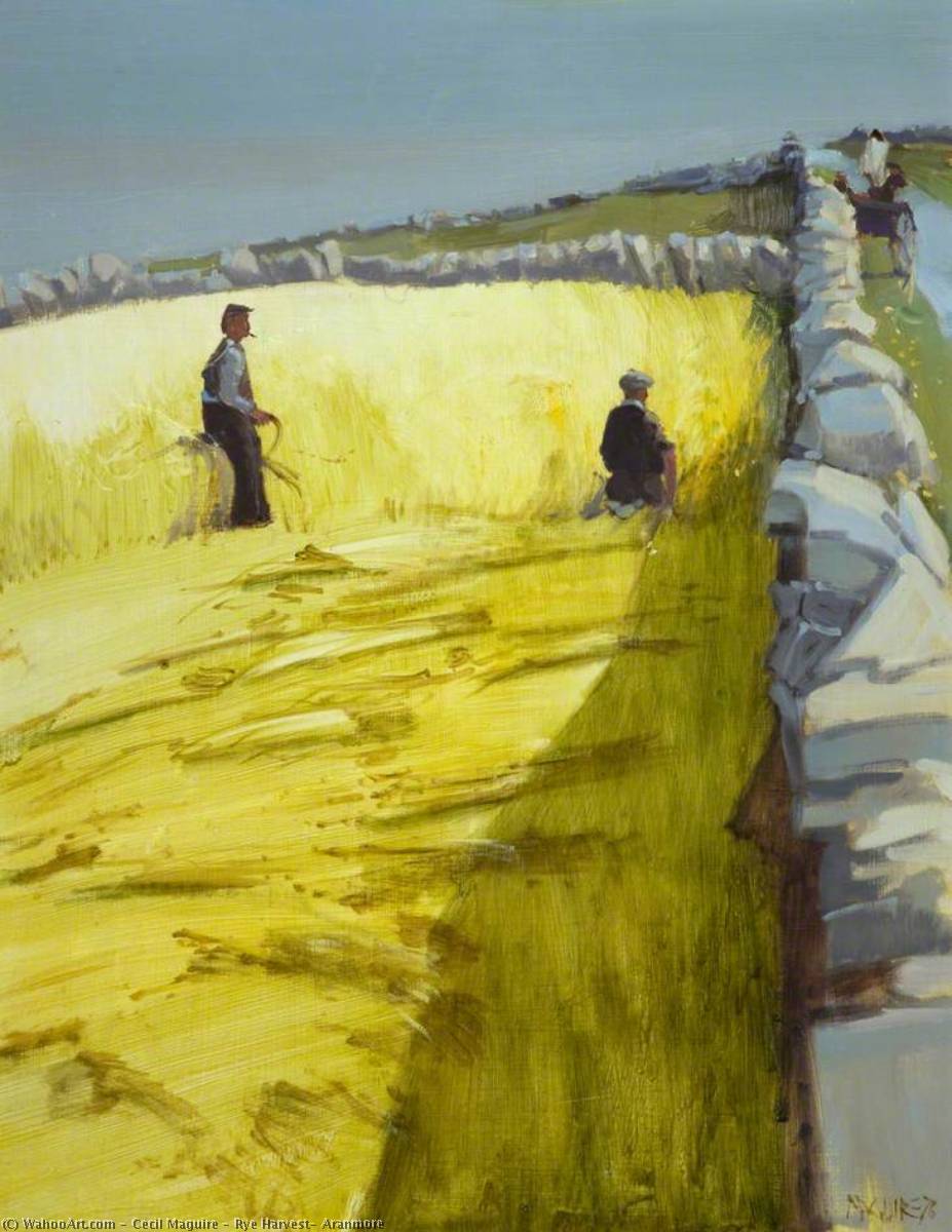Wikioo.org - The Encyclopedia of Fine Arts - Painting, Artwork by Cecil Maguire - Rye Harvest, Aranmore