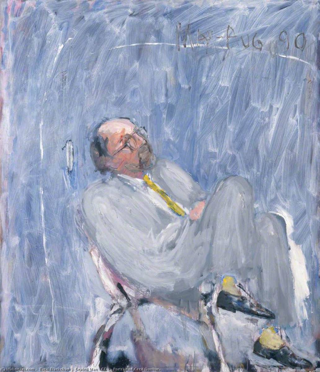 Wikioo.org - The Encyclopedia of Fine Arts - Painting, Artwork by Basil Blackshaw - Seated Man (CD) (Portrait of Cecil Dunbar)