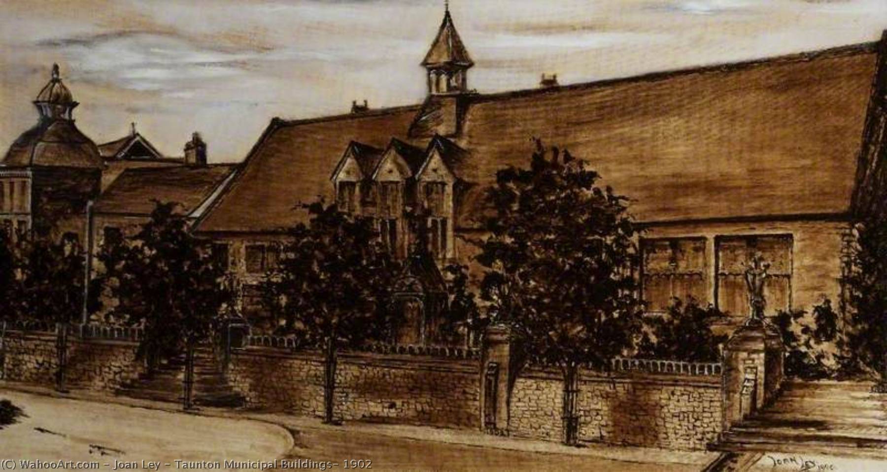 Wikioo.org - The Encyclopedia of Fine Arts - Painting, Artwork by Joan Ley - Taunton Municipal Buildings, 1902