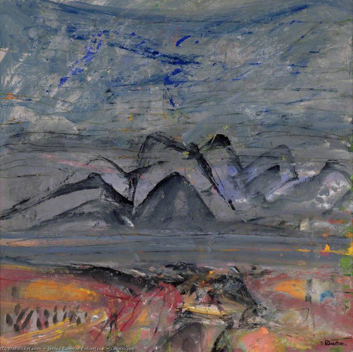 Wikioo.org - สารานุกรมวิจิตรศิลป์ - จิตรกรรม James Downie Robertson - Landscape