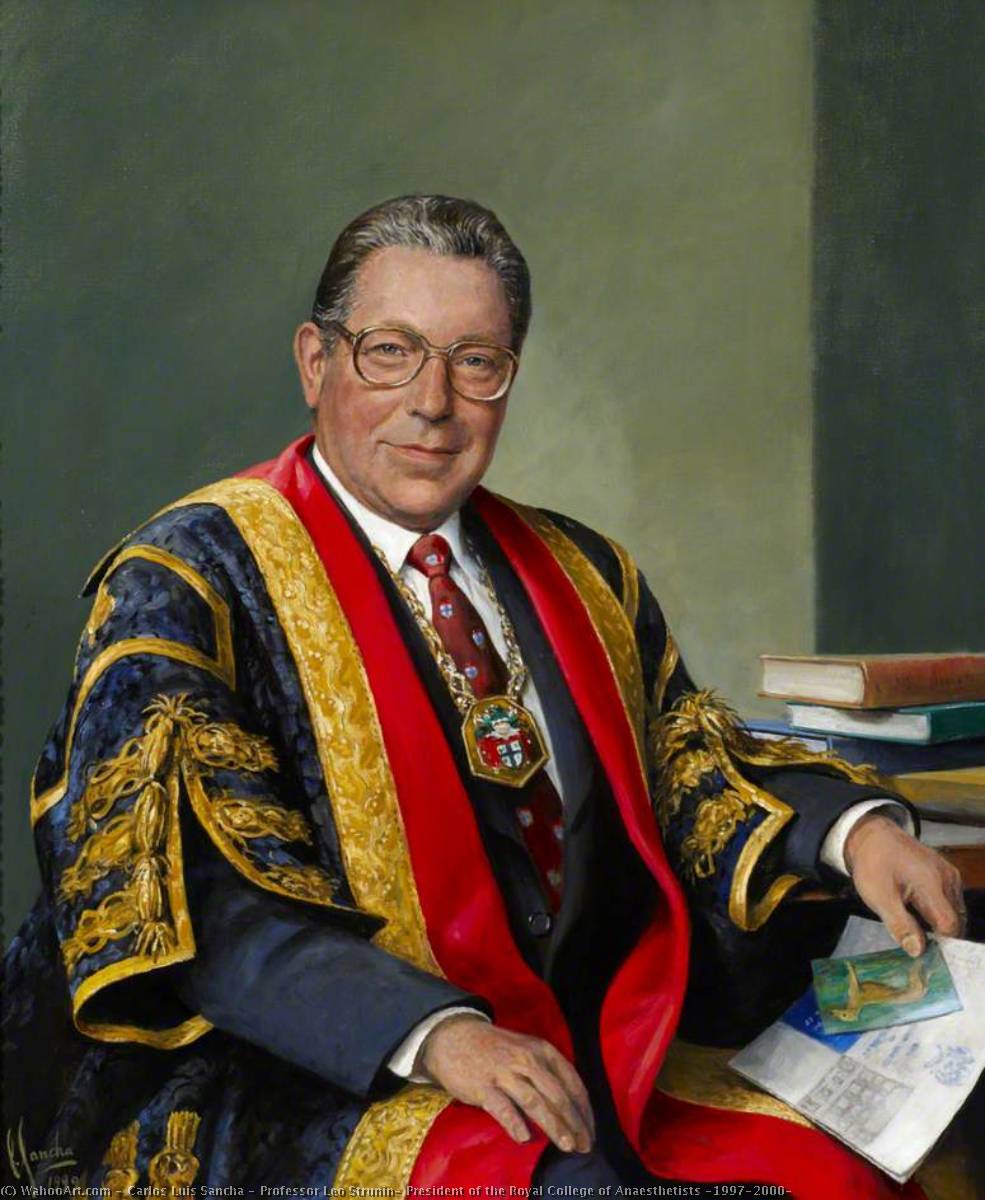 Wikioo.org - The Encyclopedia of Fine Arts - Painting, Artwork by Carlos Luis Sancha - Professor Leo Strunin, President of the Royal College of Anaesthetists (1997–2000)