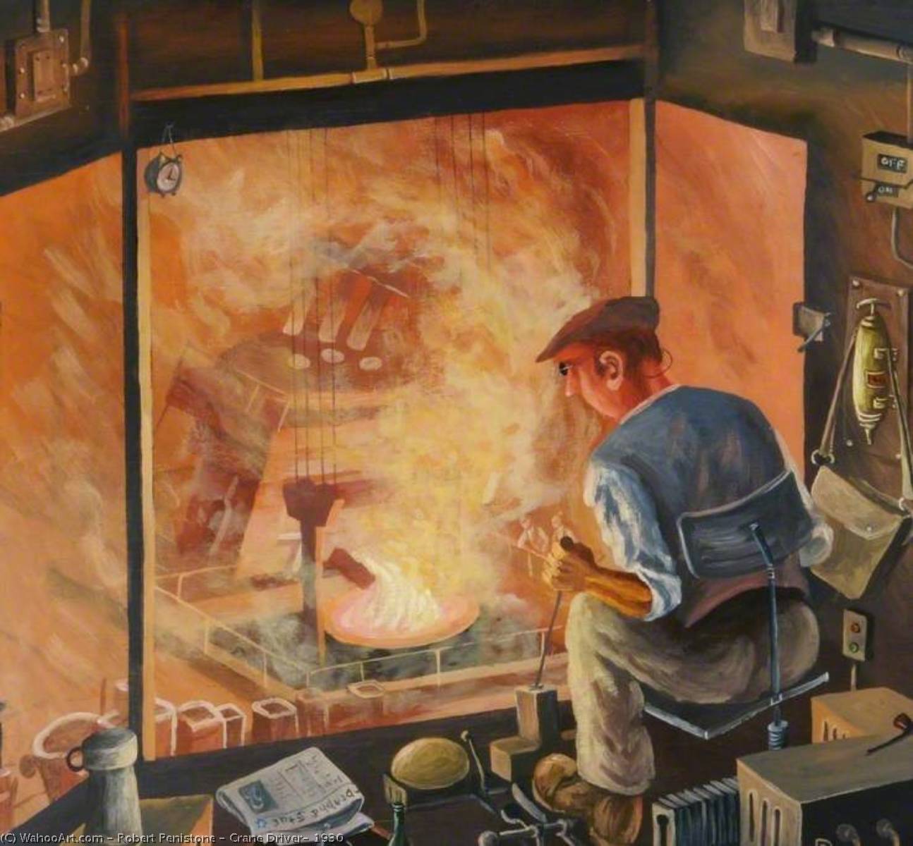 Wikioo.org - The Encyclopedia of Fine Arts - Painting, Artwork by Robert Penistone - Crane Driver, 1930