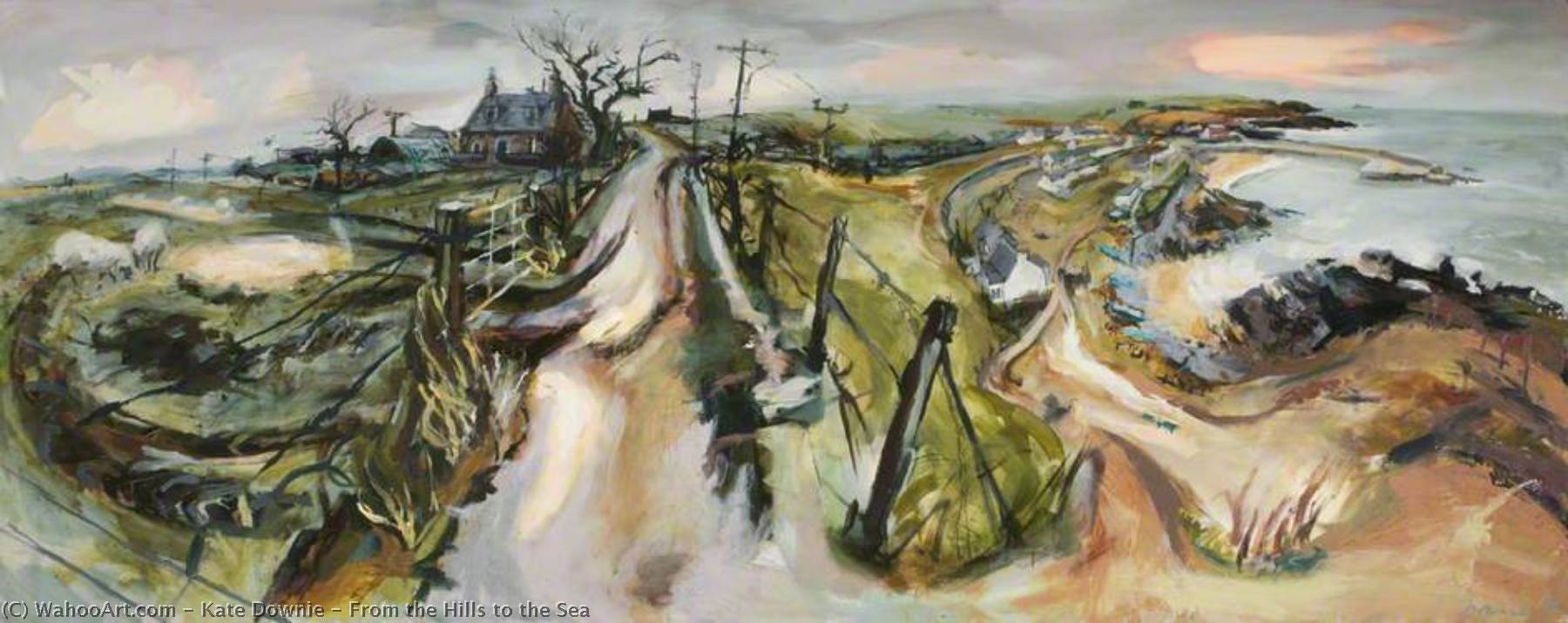 Wikioo.org - The Encyclopedia of Fine Arts - Painting, Artwork by Kate Downie - From the Hills to the Sea