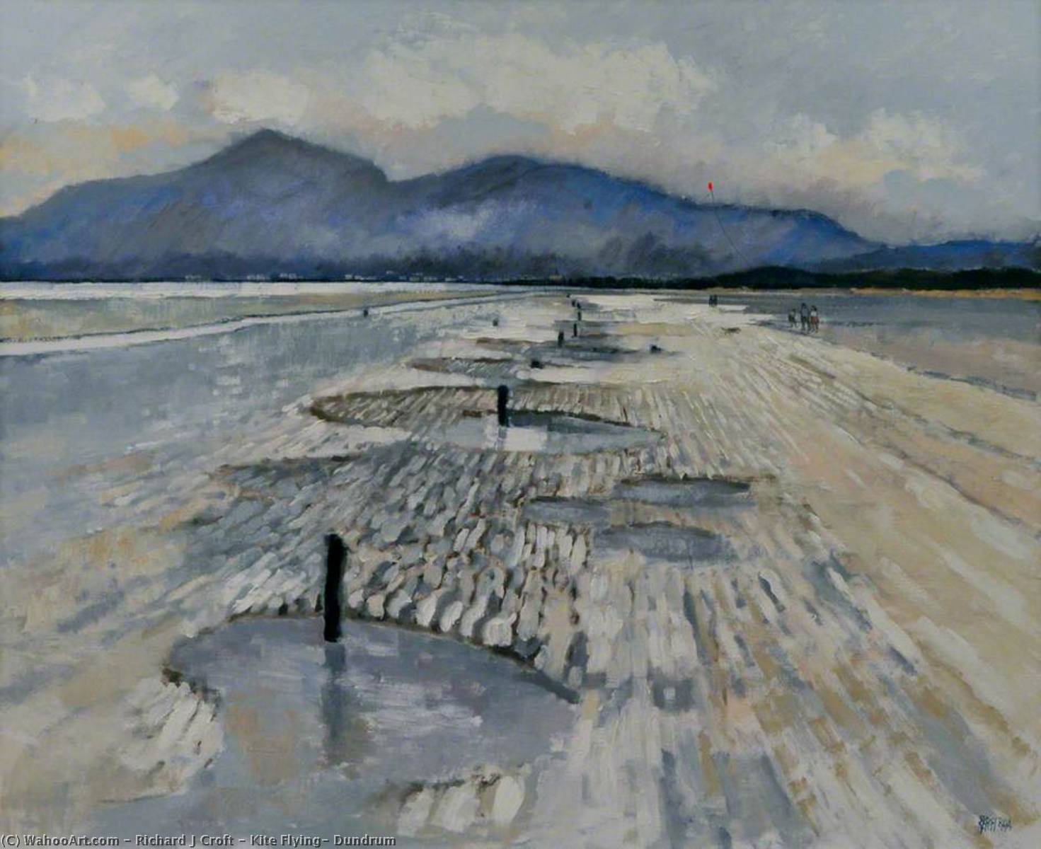 Wikioo.org - The Encyclopedia of Fine Arts - Painting, Artwork by Richard J Croft - Kite Flying, Dundrum