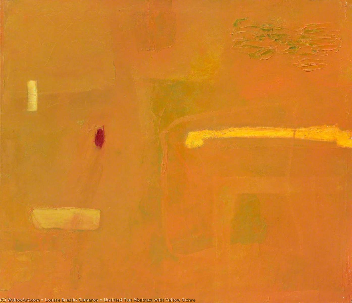 Wikioo.org - The Encyclopedia of Fine Arts - Painting, Artwork by Louise Breslin Cameron - Untitled Tan Abstract with Yellow Ochre
