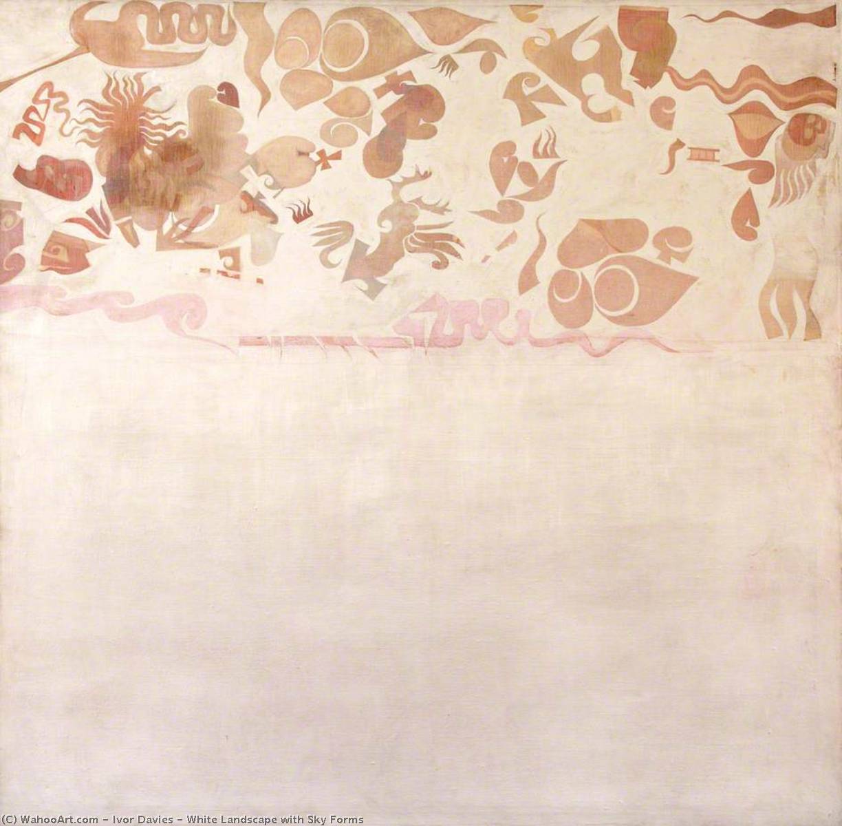 Wikioo.org - The Encyclopedia of Fine Arts - Painting, Artwork by Ivor Davies - White Landscape with Sky Forms